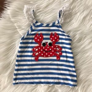 RicRac & Ruffles Crab Tank Top 12m GUC